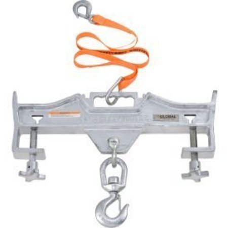 GLOBAL EQUIPMENT Swivel Hook Double Fork Forklift Hook Attachment, 4000 Lbs. Cap. DG001